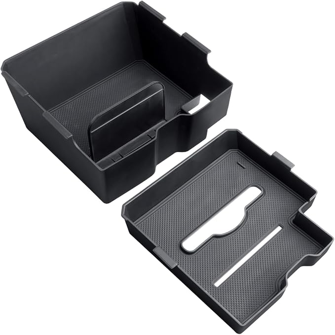 CDEFG 2PCS Center Console Organizer for 2024 2025 2026 Ford Ranger Middle Console Dual Organizers with Tissue Slot