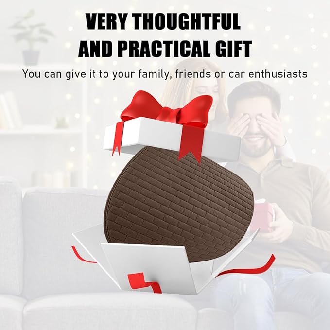 2PCS Car Seat Bottom Cover Pad, Breathable Auto Front Seat Button Cushion Mat with Pocket, Soft Comfortable Vehicle Seat Protector Pad, Universal Truck SUV Car Accessories (Coffee)