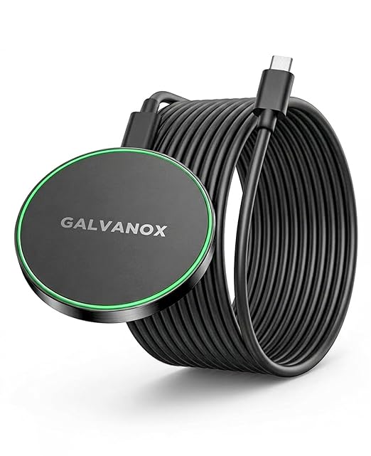 Galvanox Stick-On Magnetic Wireless Charger, Compatible with MagSafe (15W) iPhone Fast Charging, Low-Profile Pad for Wall, Home Office, Magnet Car Mount with Removable USB-C (Adhesive Mounting)