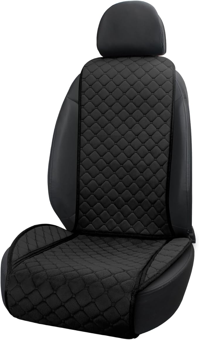 surpassme Comfortable Car Seat Covers Universal Front Seat Covers for Car Accessories, Padded Car Interior Covers for Automotive, SUV, Truck, and Van(Black)