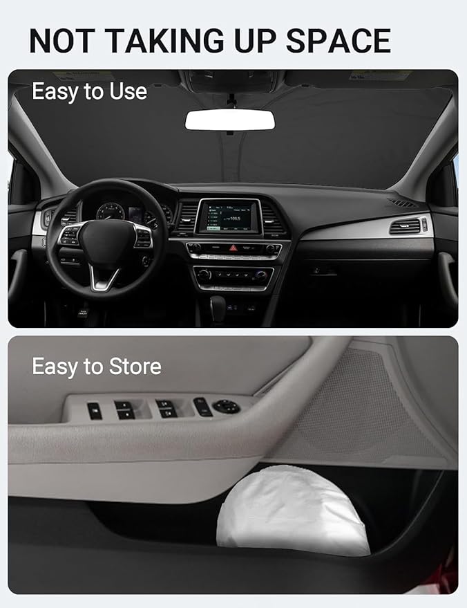 Proadsy 2026 Upgrade Front Windshield Sun Shade Foldable Sunshade Protector Custom Fit 2015-2019 Sonata Sedan Accessories