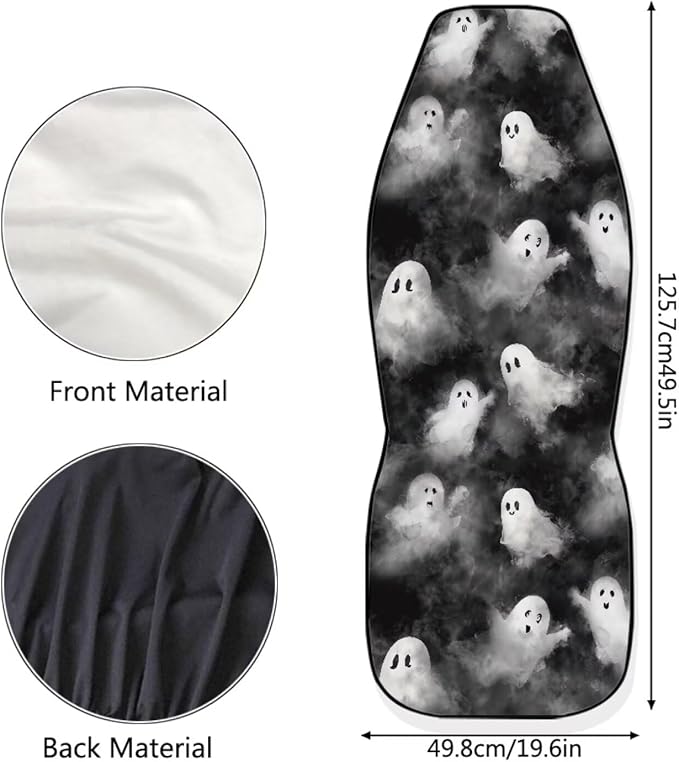 Car Seat Covers Accessories 2 Pieces Car Front Seat Covers, Universal Fit Auto Interior Bucket Seat Covers(Ghost 68)