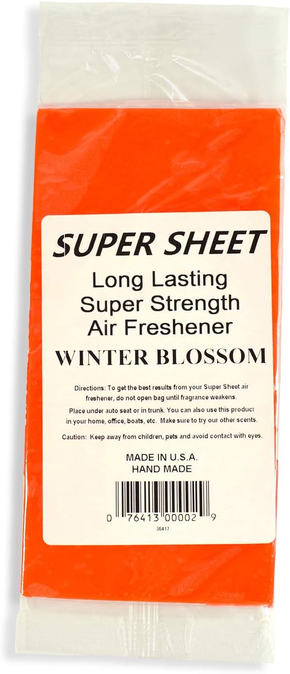 Super Sheet Small (7.5"x3.75") Under Seat Car Air Freshener (Winter Blossom)