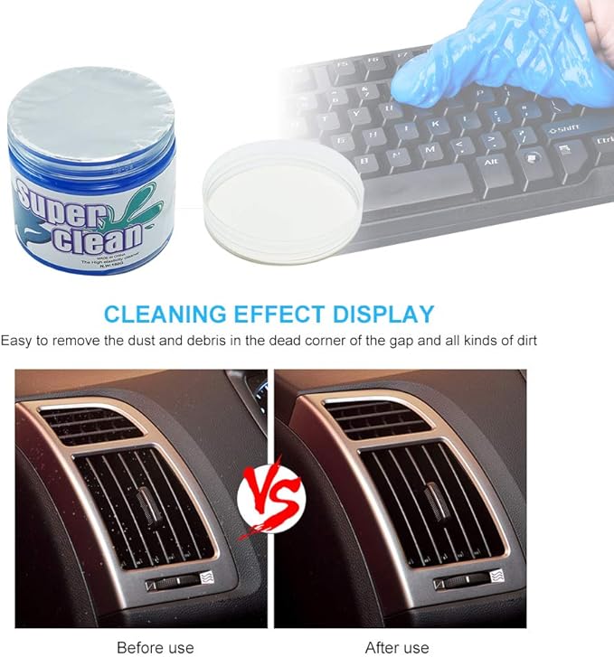2Pcs Car Cleaning Putty Gel, Universal Car Interior Cleaner Slime, Auto Detailing Tools Accessories