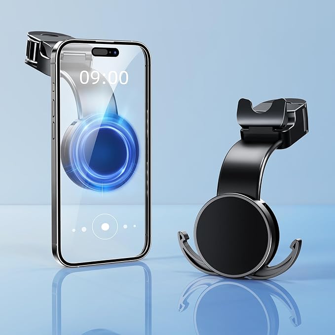 Magsafe Phone Holder for Backseat, Hideable Storage Key Bag & Bendable Strong Magnetic Seat Phone Holder for Kids iPhone 15 Pro Max
