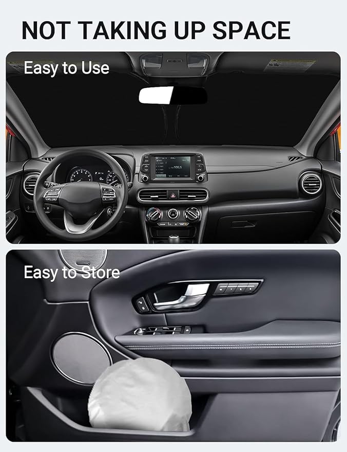 Proadsy 2026 Upgrade Front Windshield Sun Shade Foldable Sunshade Protector Custom Fit 2018-2023 Sedan Accessories