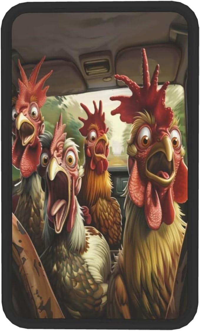 Car Center Console Cover Funny Chicken Print Auto Accessories Neoprene Armrest Cover Cute and Funny Animal Armrest Cushion Pad Soft Cozy Armreat Seat Box Protector Interior for SUV Truck Vans