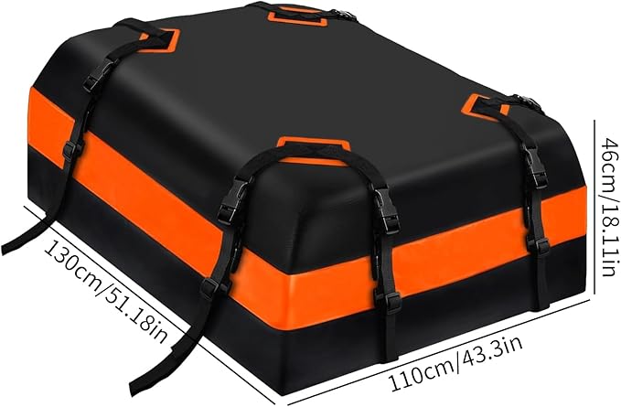 Waterproof Rooftop Cargo Bag, 21 Cubic Feet Heavy Duty Travel Car Roof Storage Bag with Anti-Slip Mat, Foldable Luggage Carrier for SUV Sedan Truck, Ideal for Road Trips Vacations Black