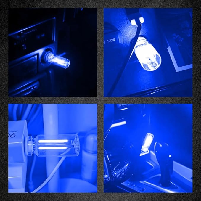 USB LED Car Interior Atmosphere Light, Auto Interior Lights, Plug-in USB Automotive Light, Universal Portable Auto Ambient Lighting Kit Car Accessories for Cars, Bedroom, Hallway (Blue)