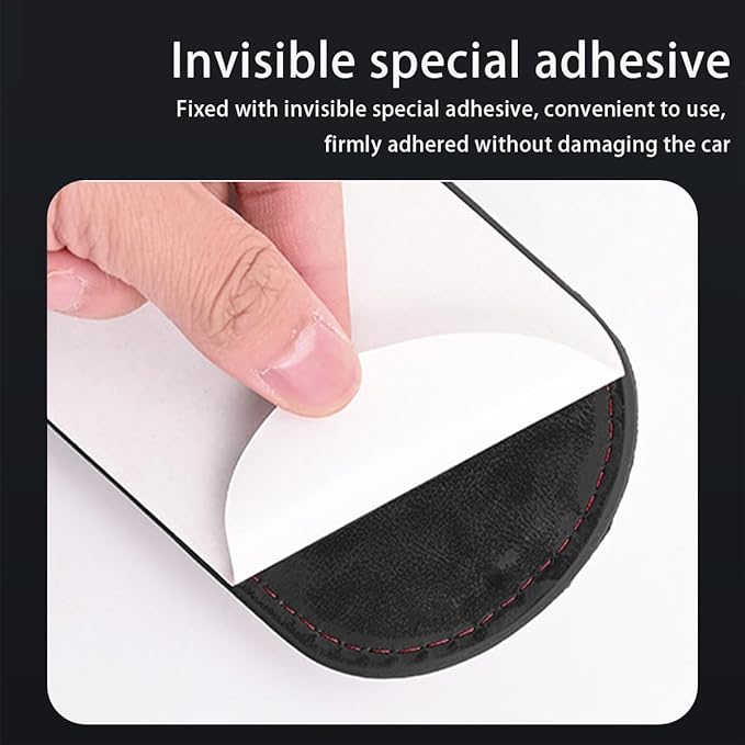 Mandark Car Knee Cushion Pad, Leather Memory Foam Vehicle Door Armrest Pillow for Leg Elbow, Comfort Auto Interior Center Console Thigh Support Mat Accessories, Universal for Most Cars (Black/Red)