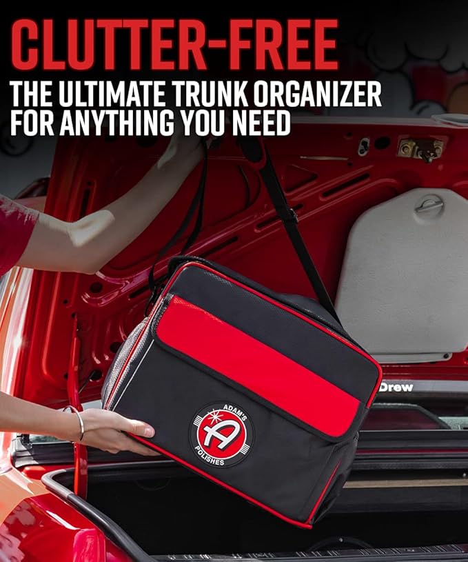 Adam's Polishes Foldable Trunk Organizer Bag - Car Box Organizer Storage For Detailing Products, Accessories, Cleaners, Air Fresheners, Microfiber Towels & More