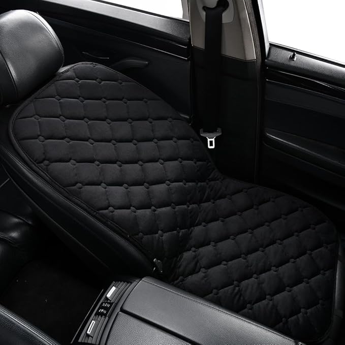 Plush Fleece Car Seat Cushion with Lumbar Support - Ultra Soft Ergonomic Padding for Car, Truck, SUV