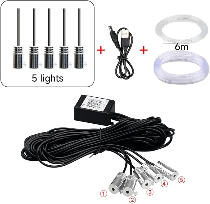 Car LED Interior Lights Strip APP Control, Car Neon Lights Kit with 236 inches Fiber Optic, Music Mode Sound Active Cars Atmosphere Ambient Lighting Kit