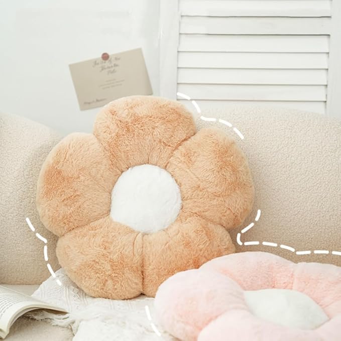 4 Pack Plush Flower Car Headrest Pillow and Lumbar Support Pillow Soft Comfortable Car Headrest Pillow Cute Car Accessories for Car Driving Cute Neck Pillows for Driving Car Decor