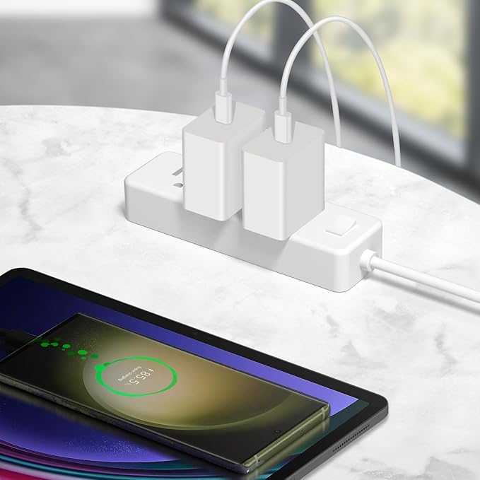 45W Type C Charger, 10FT USB C Charger 2-Pack iPhone 15 16 Charger with iPhone 16/16 Plus/16 Pro/16 Pro Max/iPhone 15/15 Pro Max/iPad Pro/AirPods/Galaxy S25 S24 S23 S22 S21,Android Charger(White)