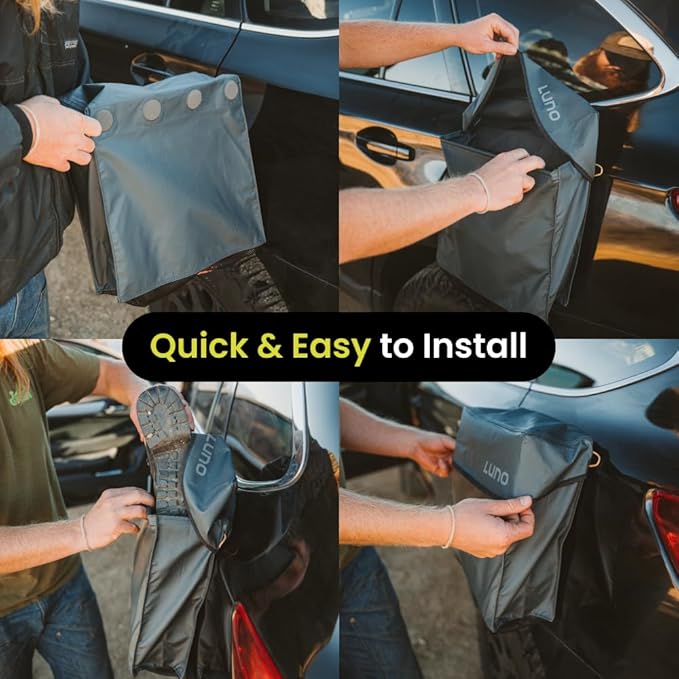 LUNO Magnetic Gear and Shoe Storage Bag - Water resistant, Magnetic Attachment, Quick-Dry Mesh Bottom | Quick and Easy Install | Great for Shoes, Gear, or Trash While Camping