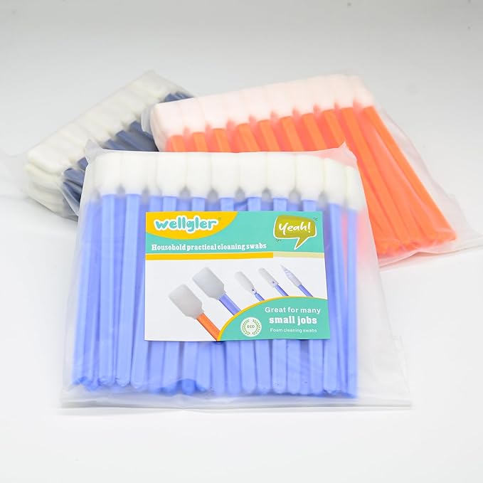 Wellgler’s 5.11" Foam Cleaning Swabs. Ideal for DTF Printers, Gun Maintenance, printheads, scanners, Camera Lenses, Chips, Hard Drives, Optical Lenses and Precision Optical Equipment. 200PCS.