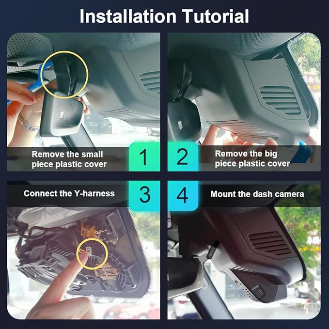 Fitcamx 4K Dash Cam Suitable for Mercedes-Benz G-Class 2019-2024 G550 (HD2-6166, with 10 Vents) W463, OEM Look, UHD 2160P Video, Loop Recording, Built-in WiFi & APP, G-Sensor, Plug & Play, 64GB Card