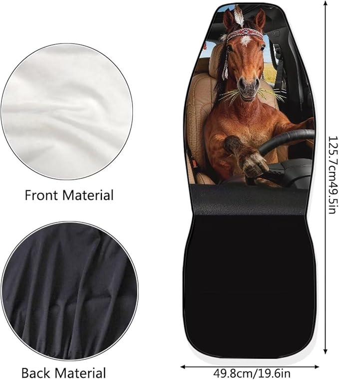 Horses Car Seat Covers Front Seats 2 Pack Funny Car Seat Cover Protector Front Seats Easy Installation Removable Automotive Accessories Interior Covers for Sedan SUV