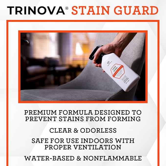 TriNova Non-Aerosol Stain Guard - Fabric Protection Spray for Upholstery, Carpet, Rugs and More to protect from liquid stains - 128 fl oz