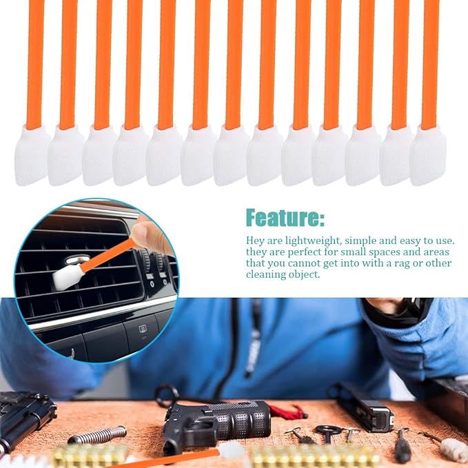 Wellgler's 5.11" Foam Cleaning swabs, for Electronics, Cameras, Optical Lenses or Inkjet Printers, Print Heads Cleaning(50pcs)