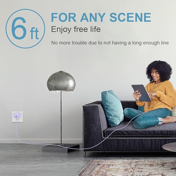 iPhone 17 16 15 Charger Fast Charging 3 Pack USB C Charger Block Type C Chargers 6FT Cord Wall Chargers Compatible with iPhone Air/17/17 Plus/17 Pro/17 Pro Max/16/16 Plus/16 Pro/16 Pro (Purple)