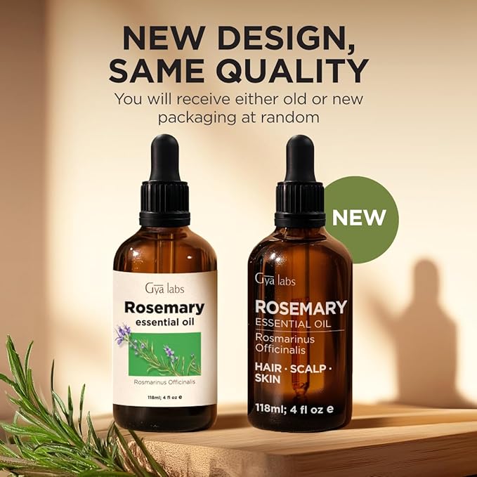 100% Pure Rosemary Essential Oil - 4 Fl Oz - Rosemary Oil for Hair, Skin, Diffuser, Aromatherapy & DIY Candle Making Scent