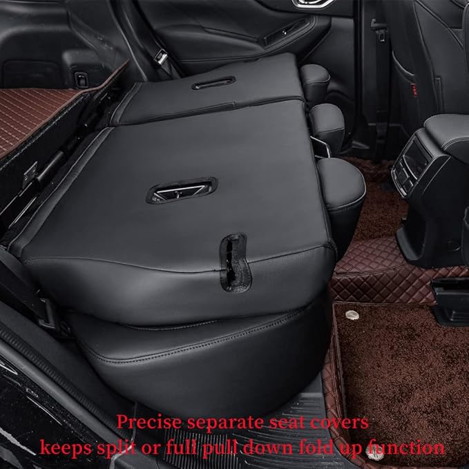 coverdream Forester Car Seat Covers Custom Fit for 2009-2013 Subaru Forester Seat Covers,Rear Seat W/Cup Holder,Full Coverage Waterproof Leather Seat Protector(Full Set,Black/Red)