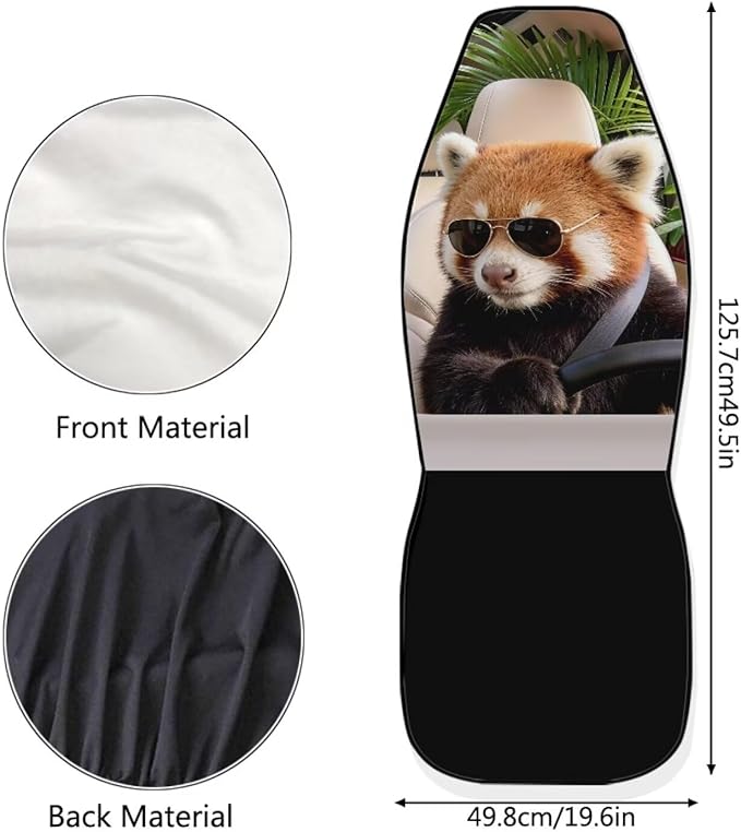 Red Panda Car Front Seat Covers 2 Pcs Cute Nonslip Car Seat Covers Front Seats Only Easy to Install and Clean Cars Accessories Universal Fit for Most Cars,SUVs,Sedans