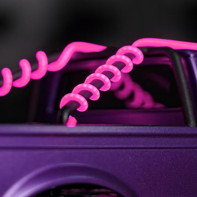 INJORA RC LED Strip Lights Flexible Cuttable for TRX4M SCX24 1/24 1/18 Crawlers Upgrade(Pinkish Purple)
