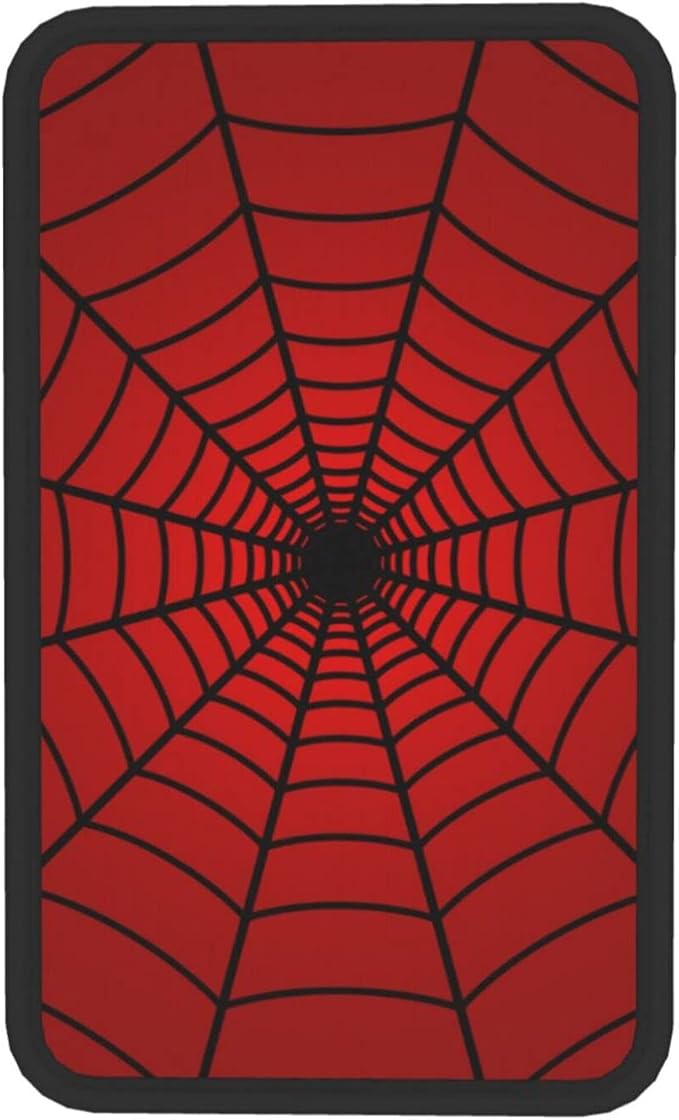 Red Spider Web Auto Center Console Cover Pad Car Armrest Seat Box Cover Cushion Universal for Most Vehicle SUV Truck Car Accessories Decor
