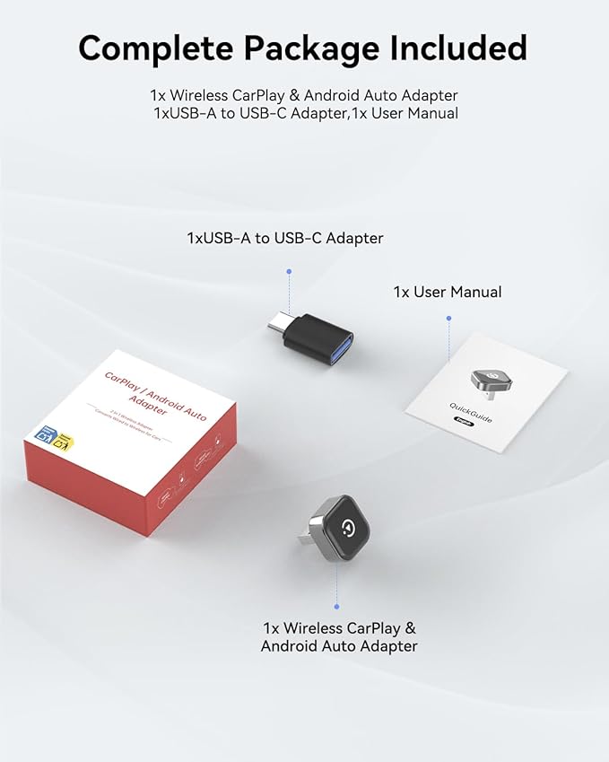 Spedal 2026 2-in-1 Wireless CarPlay & Android Auto Adapter, Ultra Mini Dongle Converts Wired to Wireless, WiFi 6 & Bluetooth 5.4, Plug & Play Stick for Cars with Factory Wired System, Low Latency