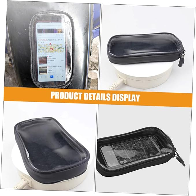 Magnetic Motorcycle Tank Bag with Waterproof Pu Leather Small Motorcycle Fuel Tank Bag Touchscreen Phone Holder