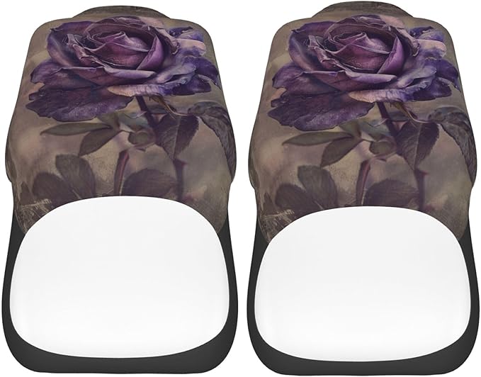 Delerain Car Seat Covers Set 2Pcs, Purple Rose Vintage Universal Front Car Seats Vehicle Enterior Protector Suitable Fits Most Car Auto SUV Sedan Truck