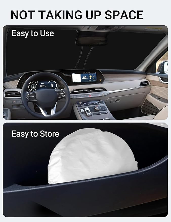 Proadsy 2026 Upgrade Front Windshield Sun Shade Foldable Sunshade Protector Custom Fit 2020-2025 Palisade Accessories