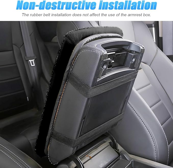 Fluffy Car Armrest Cover, Universal Car Center Console Pad, Car Armrest Seat Box Cover Decor Accessories For Women Men, Armrest Seat Box Cover Protector For Most Vehicle, SUV, Truck, Car (Black)