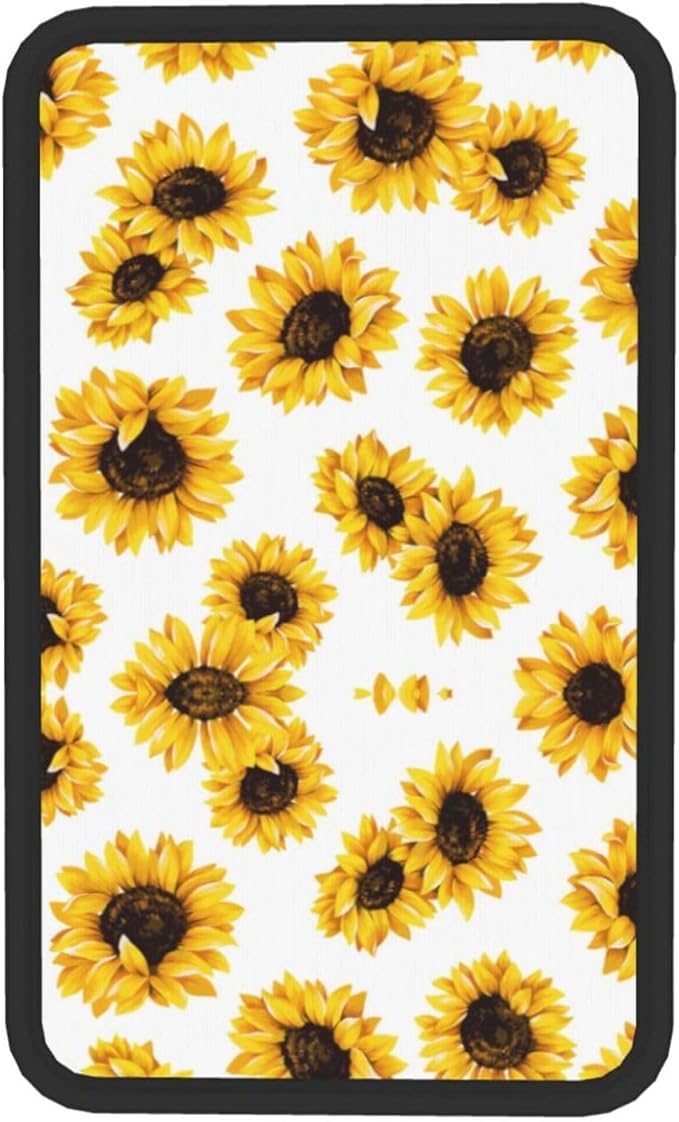 Car Armrest Cover Auto Center Console Pad Arm Rest Cushion Soft Car Accessories Universal for Most Vehicle (Floral Sunflower Pattern Design)