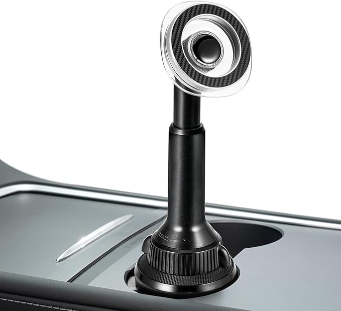 OQTIQ Phone Cup Holder for Car Mount Compatible with MagSafe, Quick Extension Long Arm and 360° Rotation, Fits 3"-4" Cup Holders - Stable & Secure for iPhone 12-17 Series, Not Charger