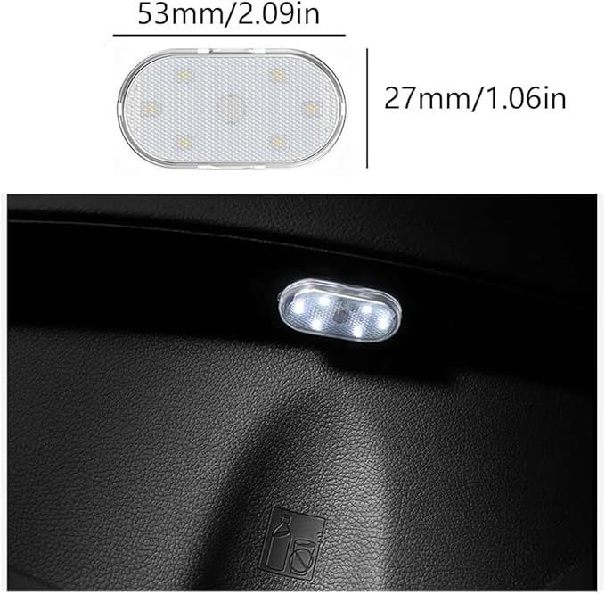 Car Interior Lighting, LED Reading Light, 7 Color Switches, USB Charging Touch Switch Wireless Portable Mini Ambient Light【2Pcs/Pack】