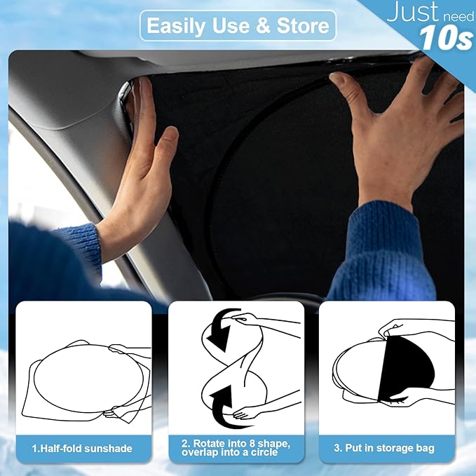 Custom Windshield Sunshade for Acura MDX Accessories 2021-2024 2025 2026 Front Window Shades Cover for Windshield Sun Visor Screen Protector 210T Reflective Blocks UV Rays Cool Car Accessories