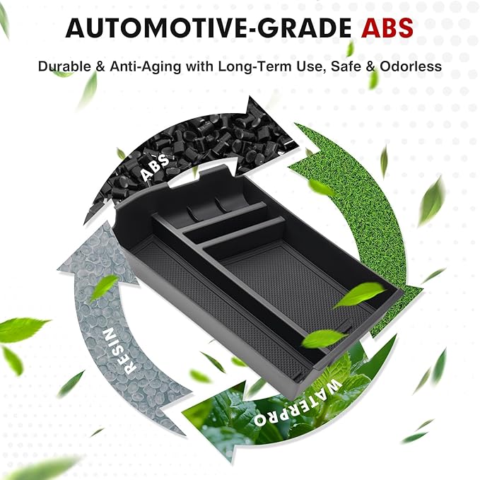 Autorder Center Console Organizer for 2024 2025 2026 Hyundai Sonata Accessories Car Armrest Storage Box Middle Console Tray Container with Non-Slip Silicone Mats