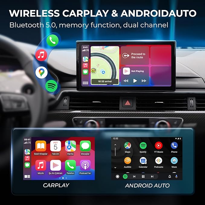 Wireless CarPlay Adapter for iPhone/Android - Plug & Play, Fast Bluetooth 5.3, Auto-Connect for Built-in Wired CarPlay Cars, iOS 10+/Android 11+ (Black)