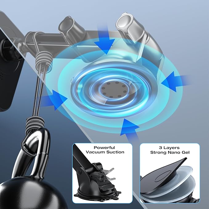 MAGJIEYX for MagSafe Car Mount Charger, (38W Fast Charging Adapter Max) Magnetic Wireless Charging Phone Holder Fits iPhone 16/15/14/13/12 Pro Max Plus/MagSafe Case on Dash/Windshield/Air Vent/Desk