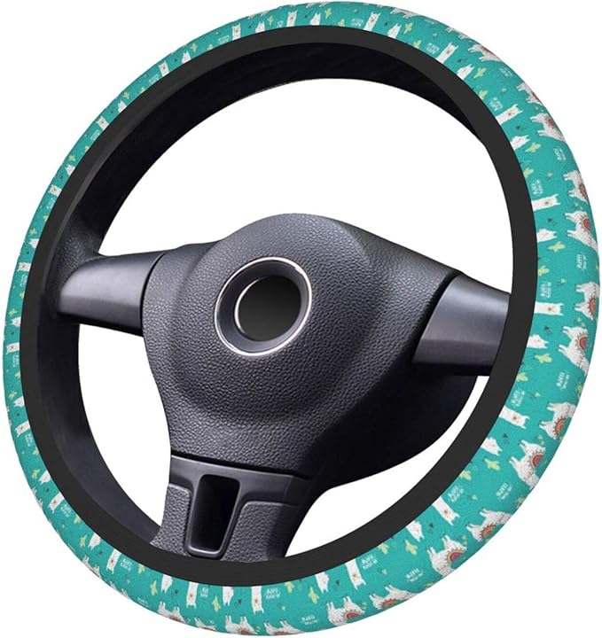 Llama Universal 15 Inch Steering Wheel Covers Non Slip Neoprene Car Wrap Cover For Adults