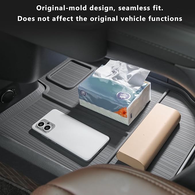 Center Console Organizer Lower Tray for Toyota Sienna 2021-2026 Accessories Upgraded Console Bottom Organizer Silicone(Gray)