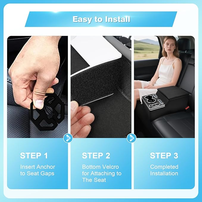 Center Console, Universal Front Bench Seat Consoles,Truck Seat Organizer and Storage,Center Console for Truck & Minivan & Car& SUV Cab Front Seat Bench Seat Storage Box (7-Color Mood Lighting)
