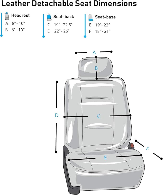 FH Group Classic PU Leather Pair Set Car Seat Covers, Airbag Compatible with Gift - Universal Fit for Cars Trucks & SUVs (Solid Gray) PU002102