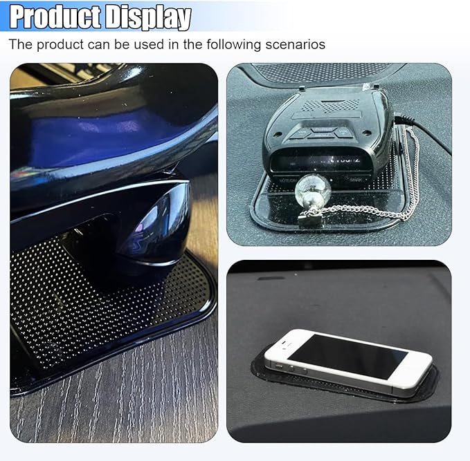 10PCS Silicone Car Dashboard Non-Slip Mats, Multi-Functional Auto Magic Gel Cell Phone Holder, Removable Car Dashboard Sticky Pad for GPS, Key, Sunglasses, Radar Detector