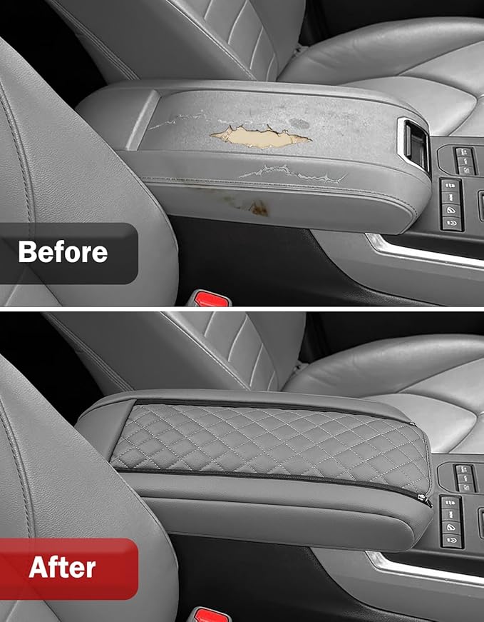 KBH Center Console Armrest Cover for Toyota Highlander 2020 2021 2022 2023 2024 2025, Arm Rest Lid Accessories Cushion Pad, Anti-Scratch, Gray