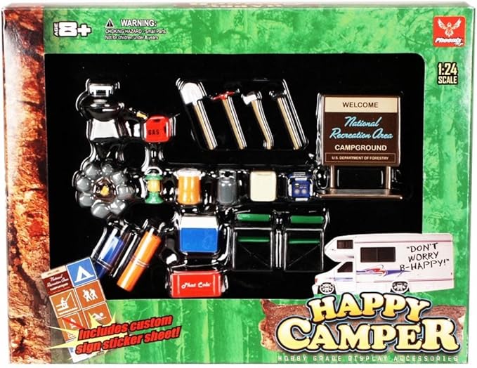 Happy Camper - Phoenix Garage Diorama Accessory Set 18430 - 1/24 Scale diecast car Diorama Accessory